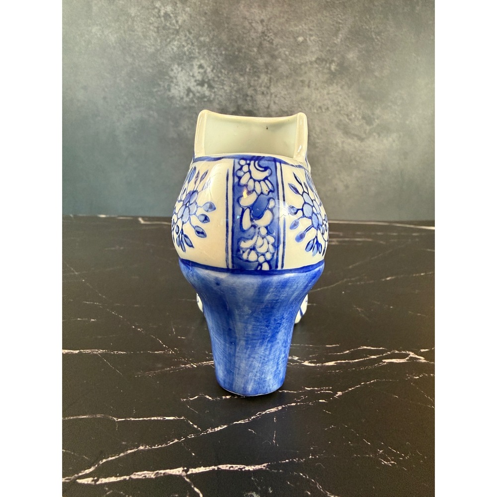 The Canton Collection Decorative Victorian Toile Porcelain Shoe Blue and White - Picture 5 of 9
